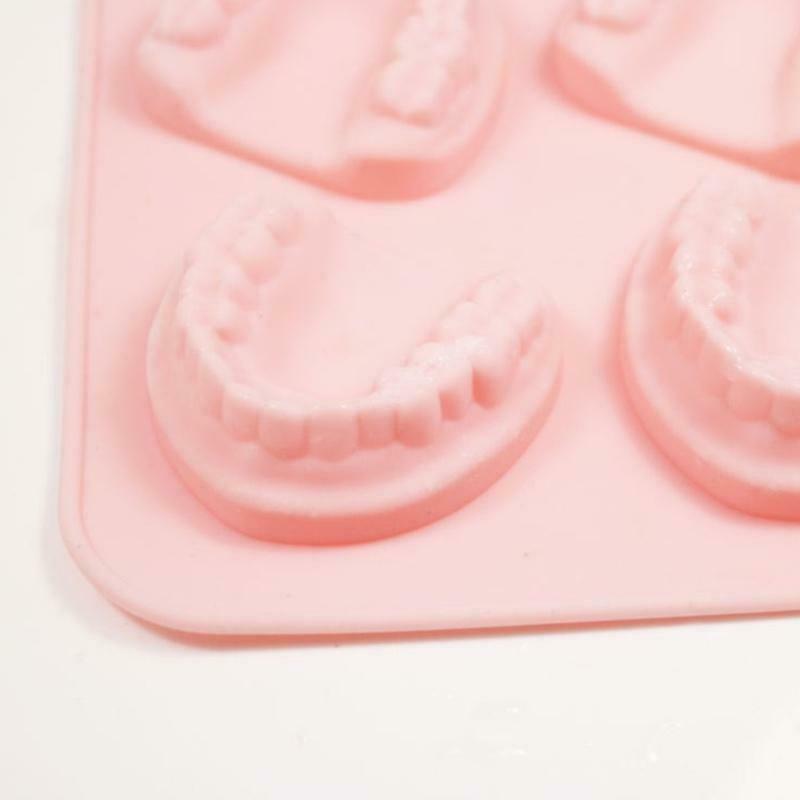 4 Hole Denture Teeth Shaped Ice Cube Mold Silicone Ice Tray DIY Ice Cream Mould - Fresh Stock Dated December 2025