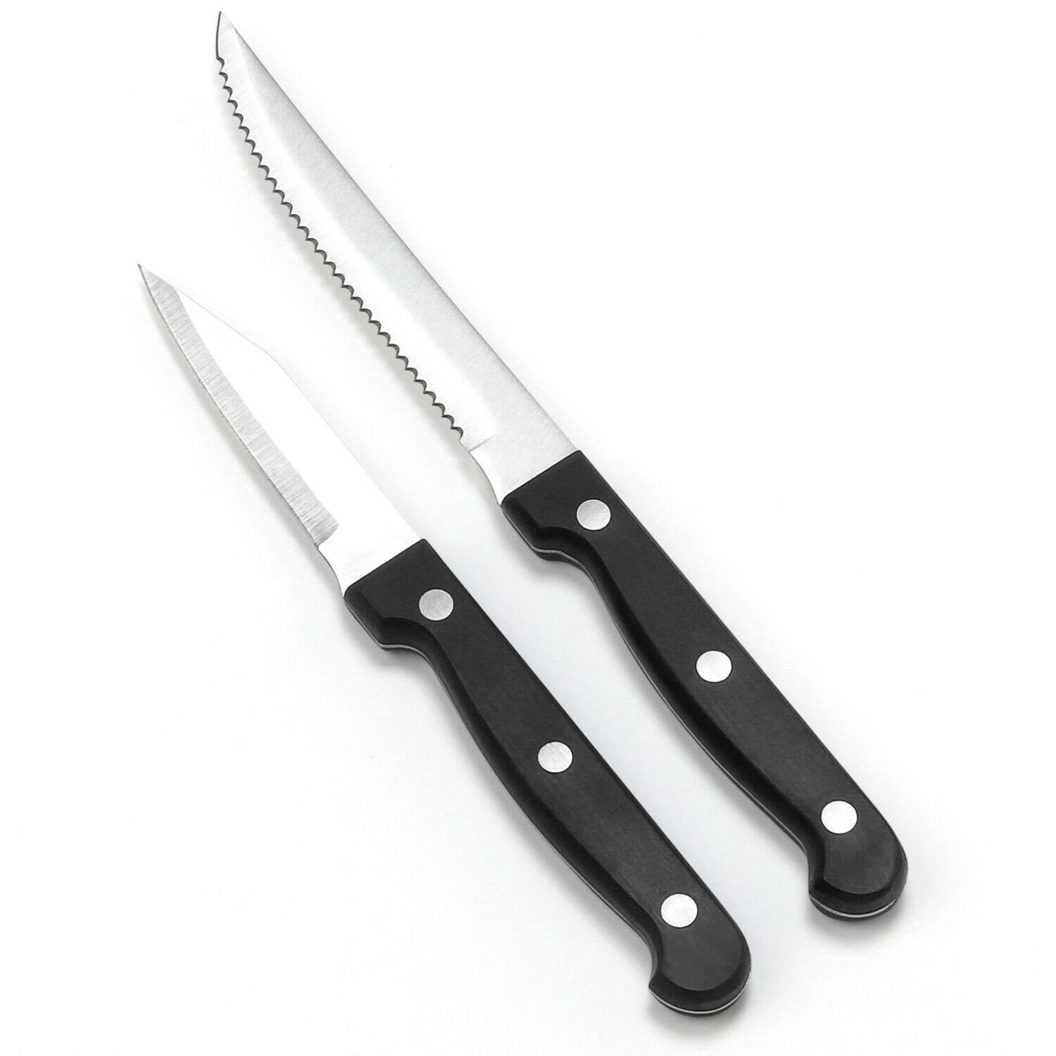 Stainless Steel Serrated Utility Knife and Paring Knife, 2pc set - Fresh Stock Dated January 2026