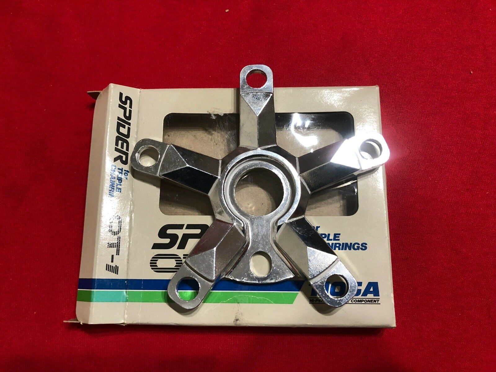 NOS Silver Tioga Spider For Triple Chainrings OT 1 Power Disc OLD SCHOOL BMX - Fresh Stock Dated December 2025