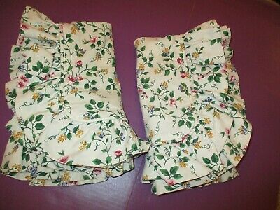 2 LONGABERGER Floral Ruffled STANDARD Pillow Shams 20
