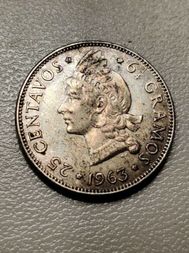Dominican Republic 1963 25 Centavos  natural tone - Fresh Stock Dated December 2025