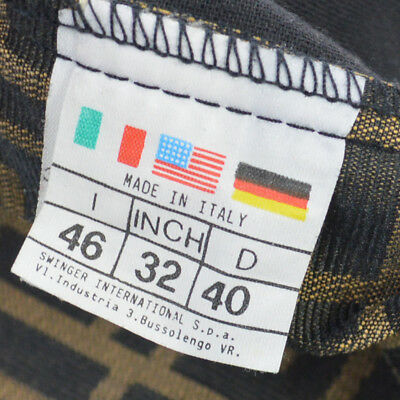 FENDI Vintage Zucca Pattern Skirt Brown Black Italy S08765e - Fresh Stock Dated February 2026