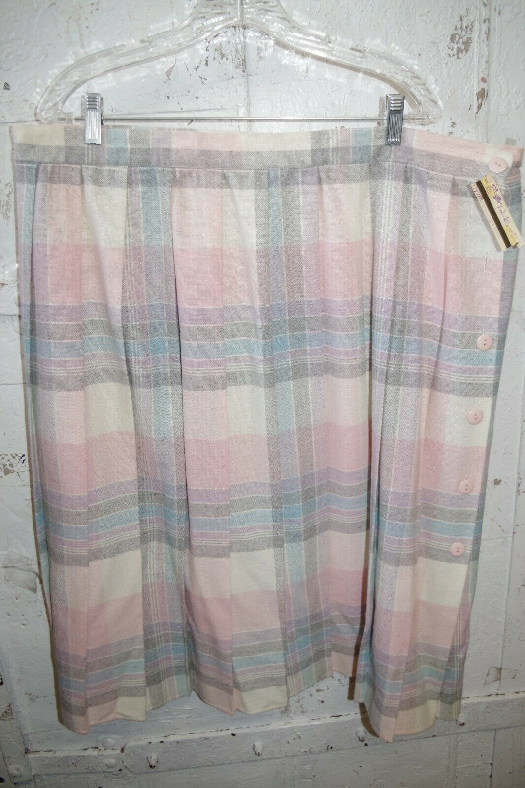 Vintage NWT Signet Wool Skirt & Crop Top Plus Size Pleated Plaid USA - Fresh Stock Dated February 2026