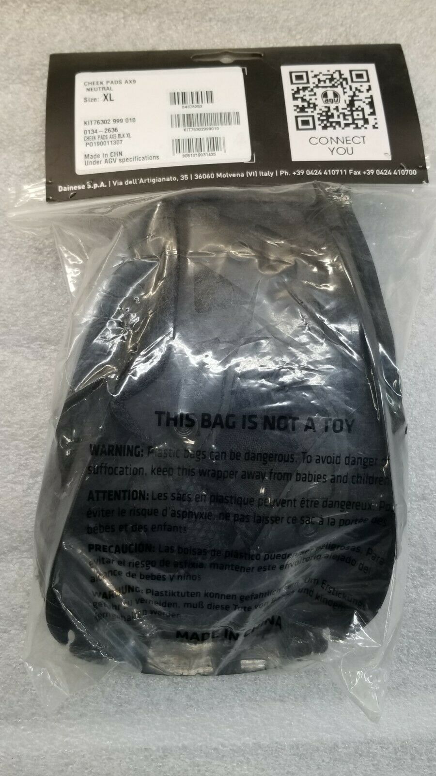 AGV AX9 Helmet Cheek Pads size ML  New - Fresh Stock Dated February 2026