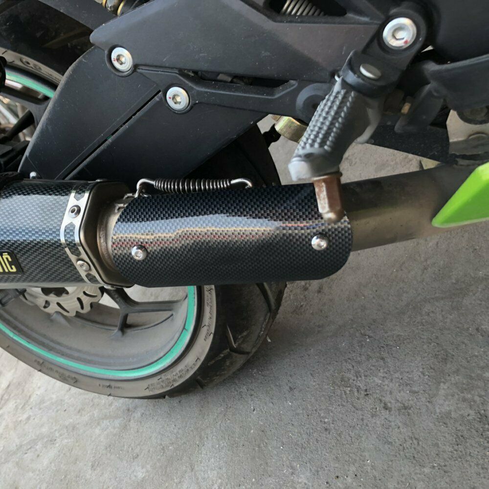 Motorcycle Exhaust Middle Pipe Heat Shield Muffler Protector Guard Carbon Style - Fresh Stock Dated February 2026