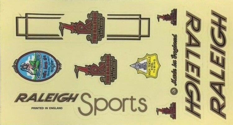 BICYCLE VINTAGE 2 DECAL SET RALEIGH SPORT BIKE STICKER CYCLING FRAME SPARE PART - Fresh Stock Dated December 2025