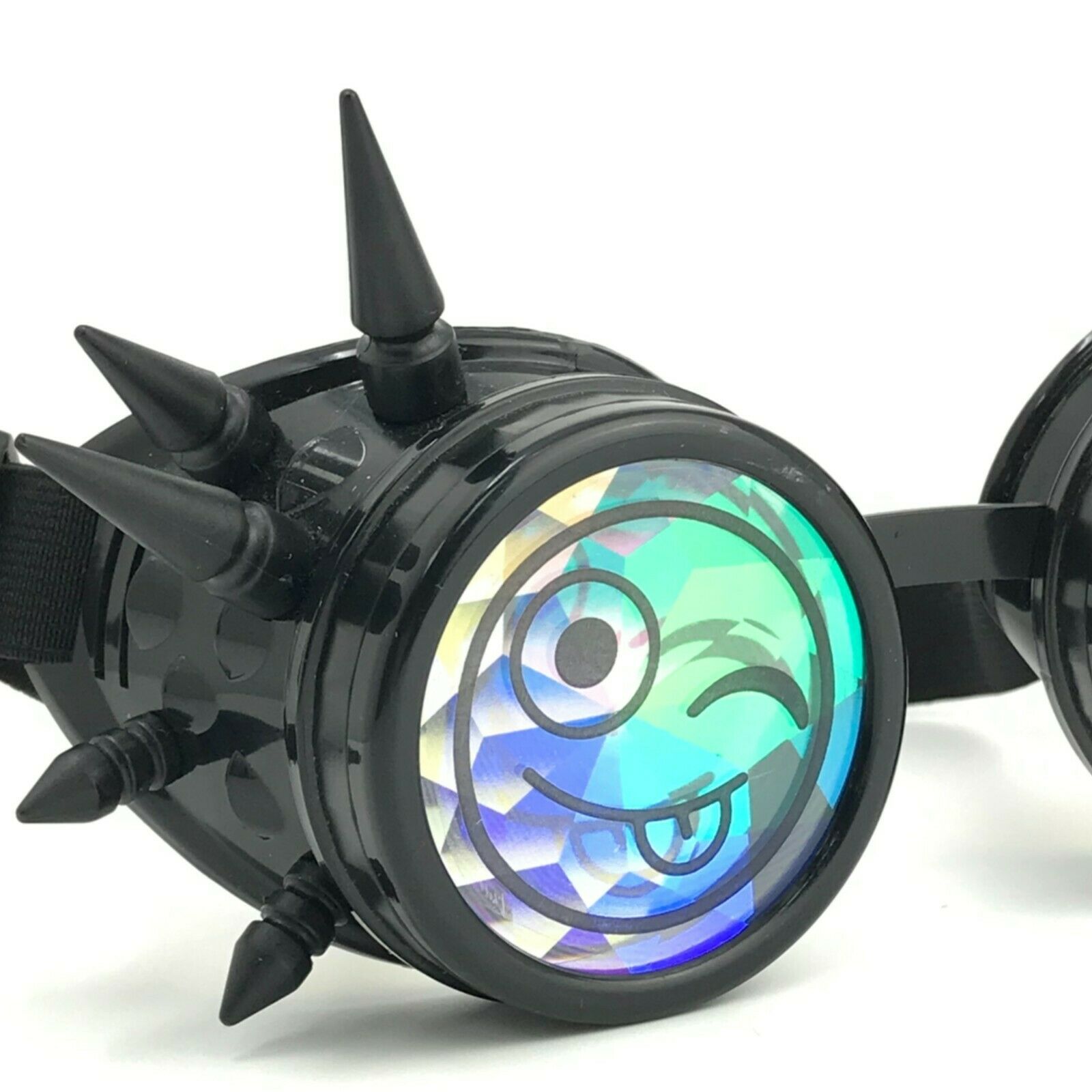 Diffraction Kaleidoscope Rave meme Glasses cyber Steampunk Goggles funny eye - Fresh Stock Dated February 2026