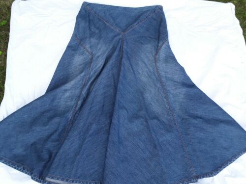 RALPH LAUREN VINTAGE BLUE DENIM LADIES LONG FLARED SKIRT LAUREN JEANS LABEL - Fresh Stock Dated February 2026