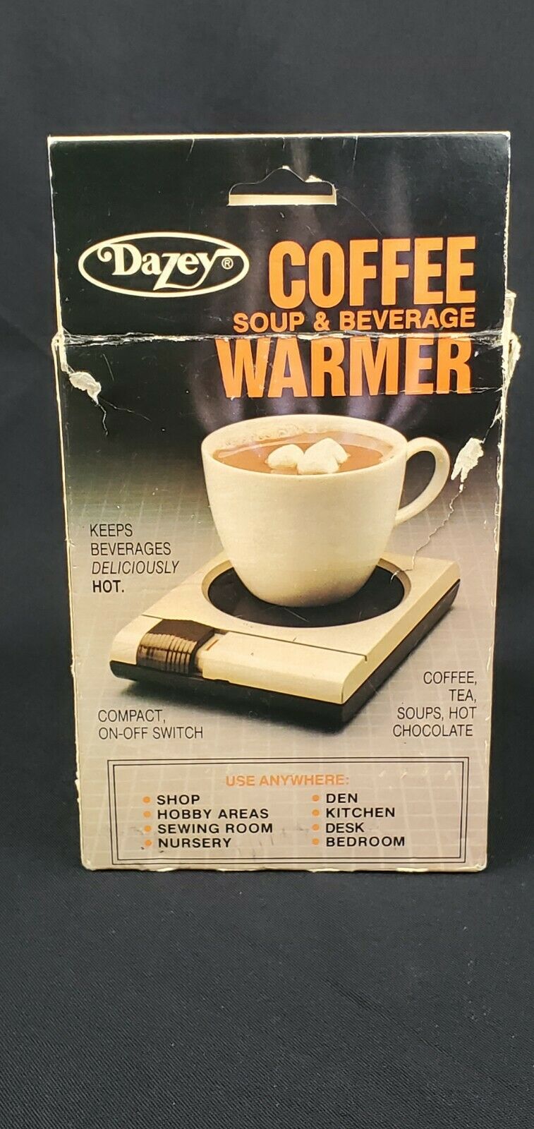 Vintage Dazey CW10 Coffee Beverage Warmer Beige Brown 25 Watts Long Cord USA - Fresh Stock Dated February 2026