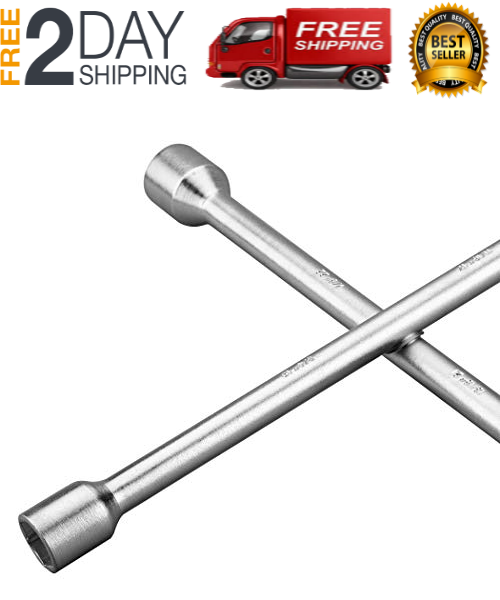 4 Vias Cruz Llave Tuerca Del Estiron 14 Servicio Pesado Acero Coche Universal - Fresh Stock Dated December 2025