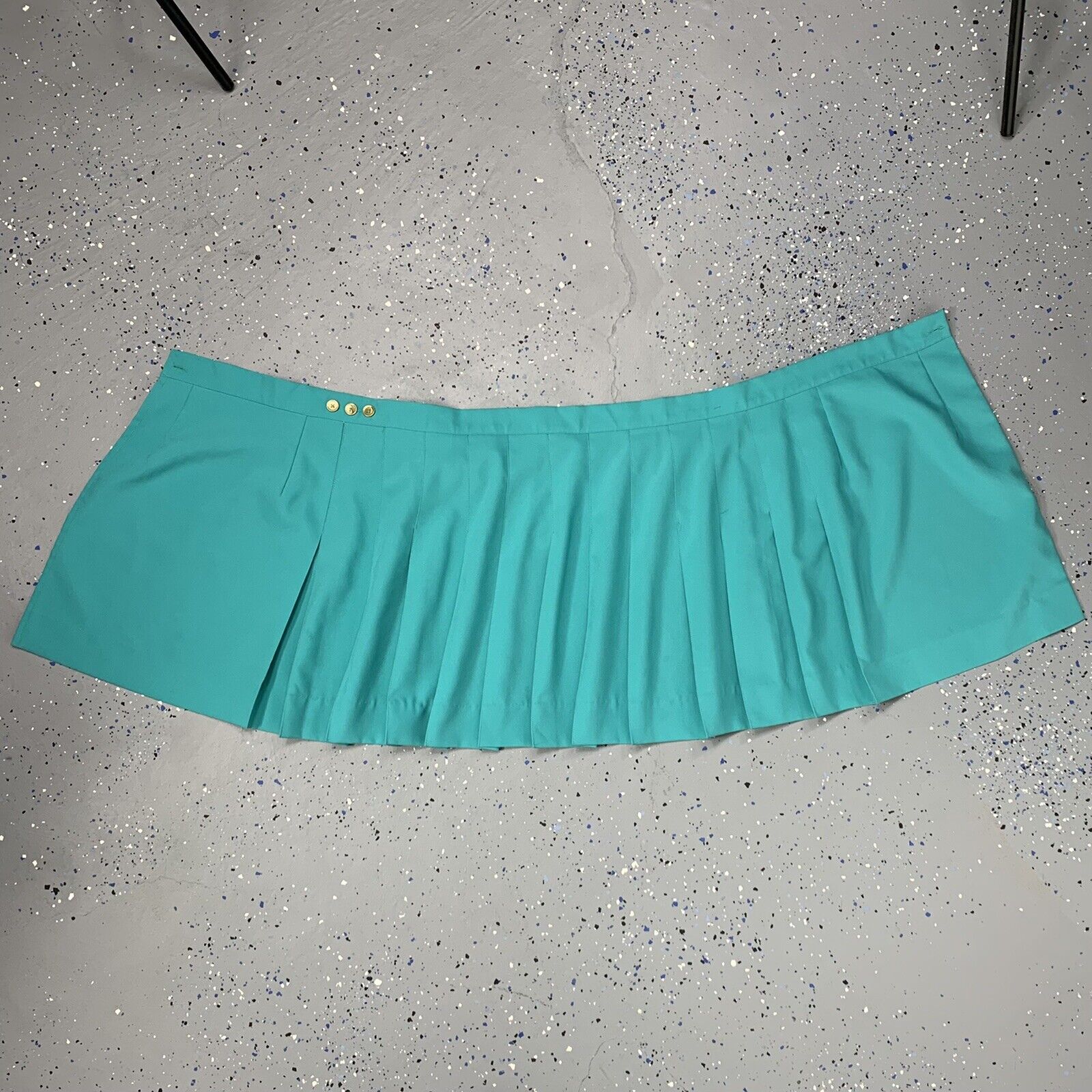 Vintage 90s Preppy Tiffany Blue Pleated Mini Wrap Tennis Skirt Adjustable M/L - Fresh Stock Dated March 2026