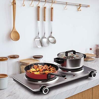 Electric Double Burner Hot Plate for Cooking, 1800W Portable Electric Stove, - Fresh Stock Dated December 2025
