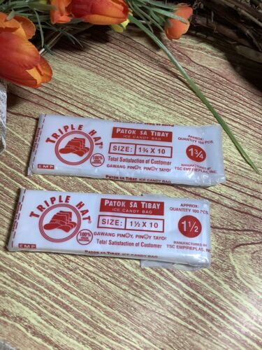 Lot Of 2, Ice Candy Wrapper, Ice Candy Bags, 1 3/4 X 10 inches & 1.5 X 10 Inches - Fresh Stock Dated February 2026