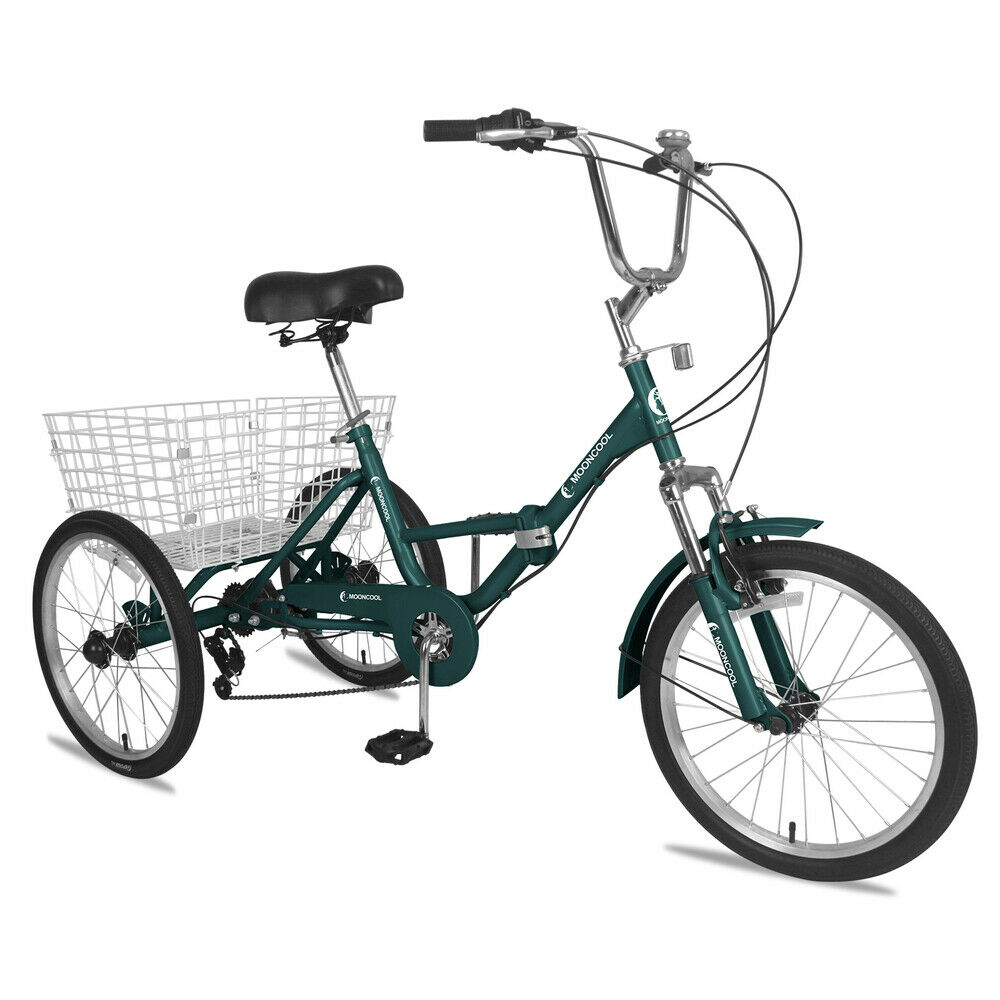 Adult Folding Tricycle 7 Speed 20inch 3Wheel  Exercise Bike & Cargo Basket Gift - Fresh Stock Dated February 2026