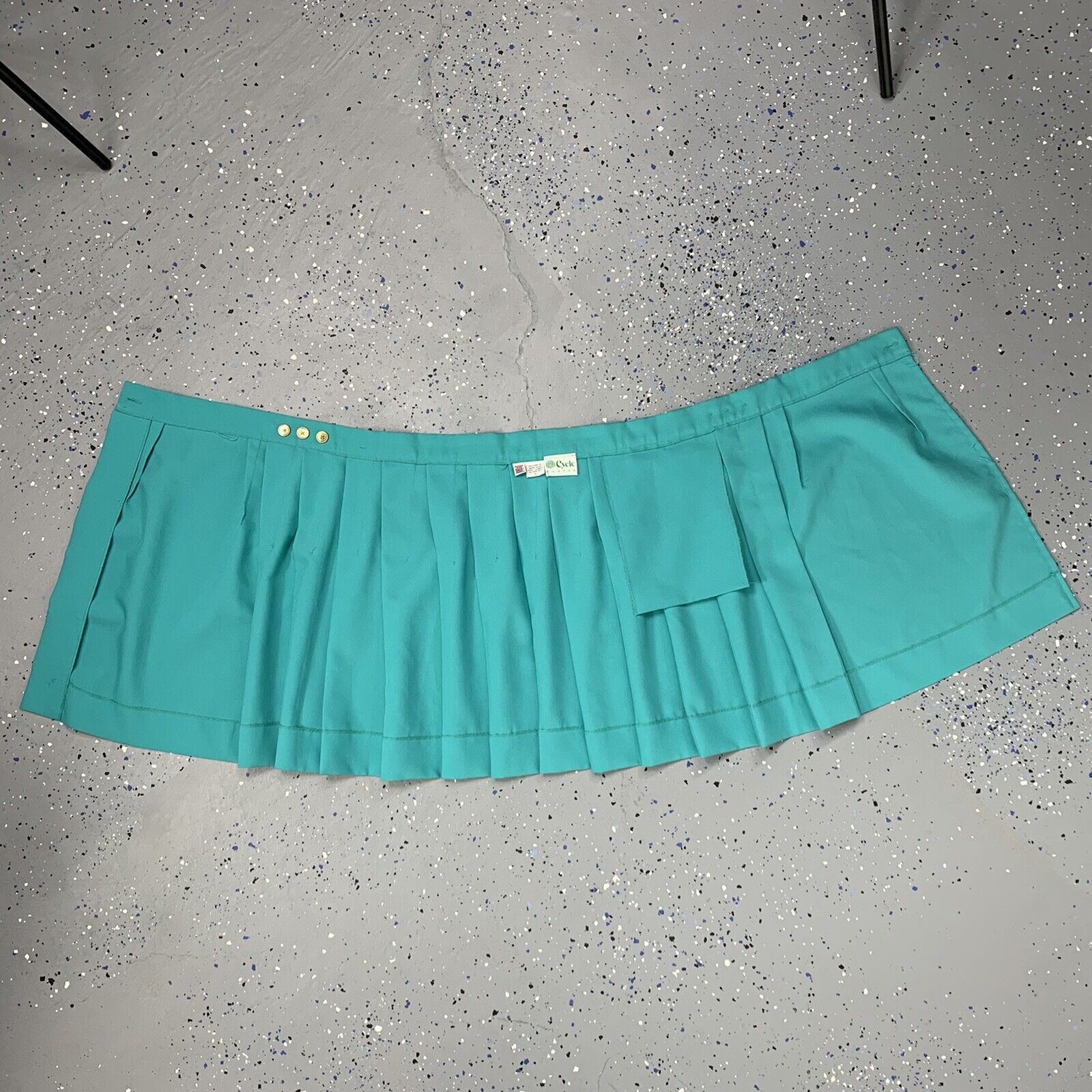 Vintage 90s Preppy Tiffany Blue Pleated Mini Wrap Tennis Skirt Adjustable M/L - Fresh Stock Dated March 2026