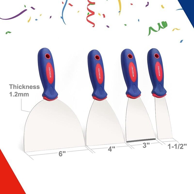 WORKPRO 4PCS Putty Knife Set 1.5