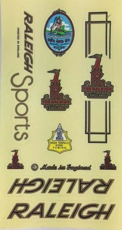 BICYCLE VINTAGE 2 DECAL SET RALEIGH SPORT BIKE STICKER CYCLING FRAME SPARE PART - Fresh Stock Dated December 2025