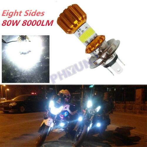 12V 80W Motorcycle LED Headlight Bulb H4 Type Lamp Bulb High/Low Beam Universal - Fresh Stock Dated February 2026