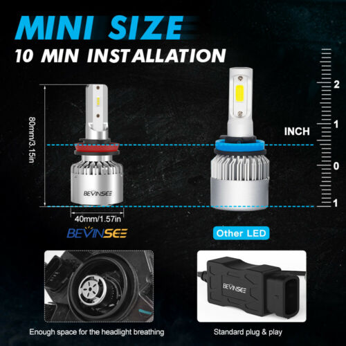 BEVINSEE H7 For Honda GL1800B Goldwing F6B 2013-2015 2016 LED Headlight Bulbs - Fresh Stock Dated February 2026