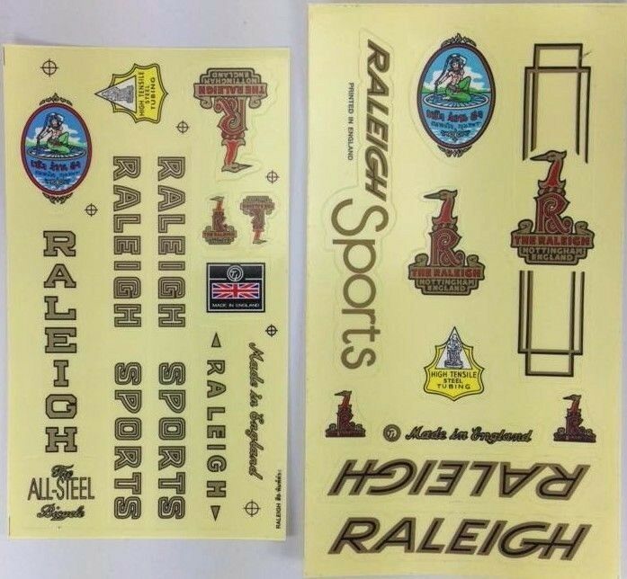 BICYCLE VINTAGE 2 DECAL SET RALEIGH SPORT BIKE STICKER CYCLING FRAME SPARE PART - Fresh Stock Dated December 2025