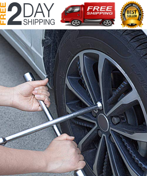 4 Vias Cruz Llave Tuerca Del Estiron 14 Servicio Pesado Acero Coche Universal - Fresh Stock Dated December 2025