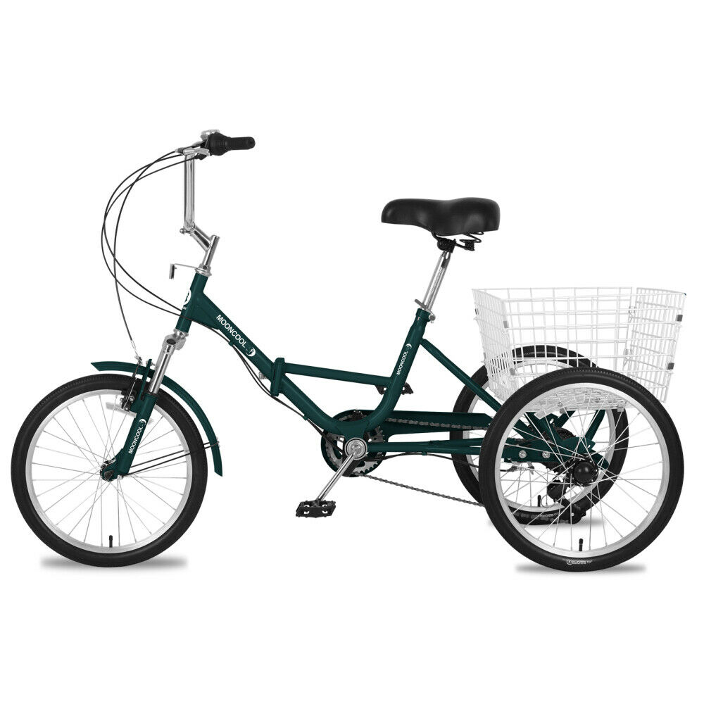 Adult Folding Tricycle 7 Speed 20inch 3Wheel  Exercise Bike & Cargo Basket Gift - Fresh Stock Dated February 2026