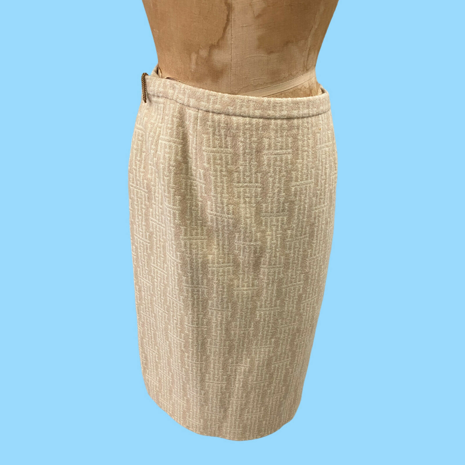 Vintage Hermes Sport Skirt New Old Stock Size 14 XL Alpacal Wool Linen Mix - Fresh Stock Dated February 2026