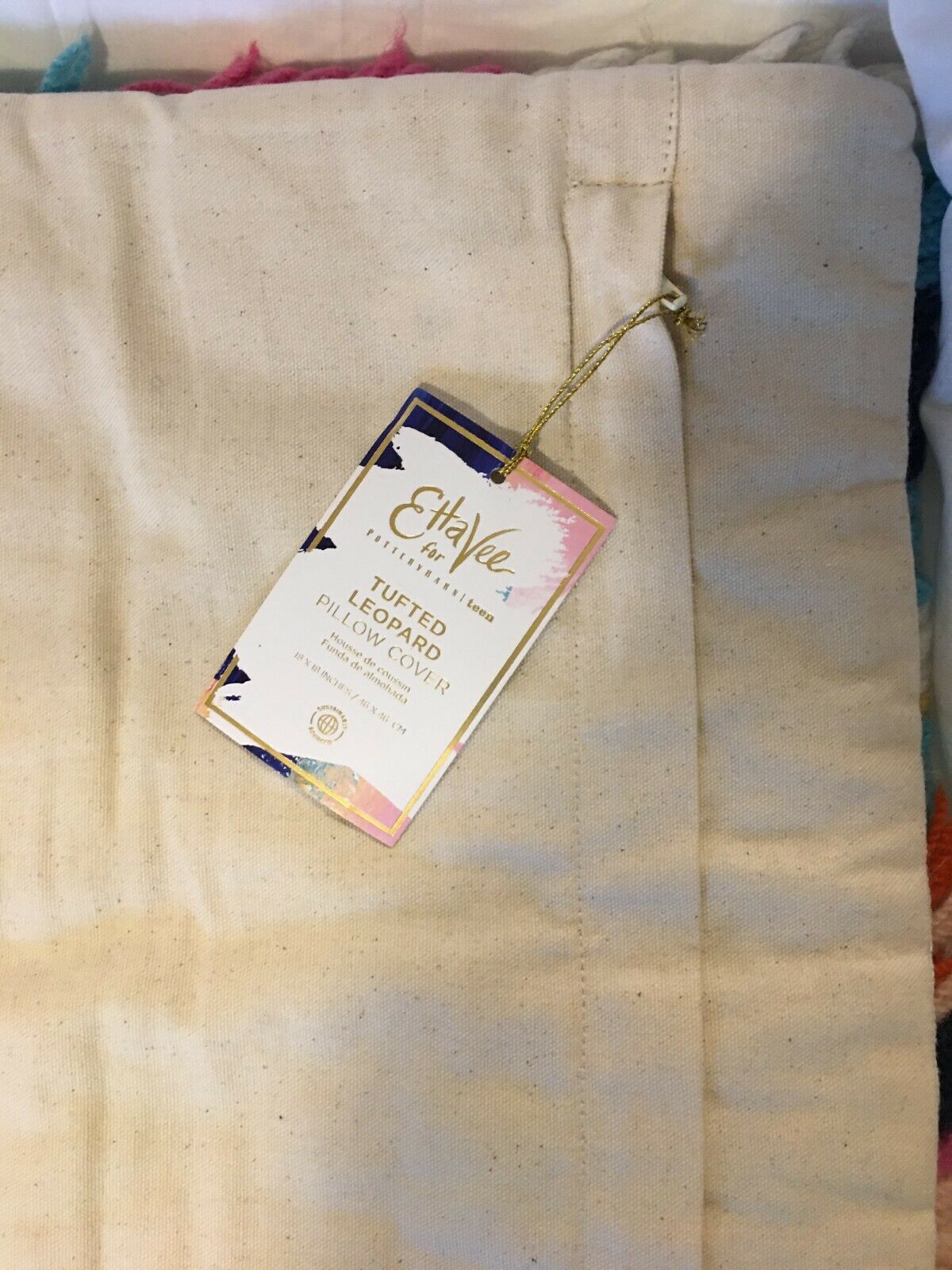 pottery barn teen EttaVee Wool Shaggy Leopard Pillow Cover faux multi 18 x 18 - Fresh Stock Dated January 2026