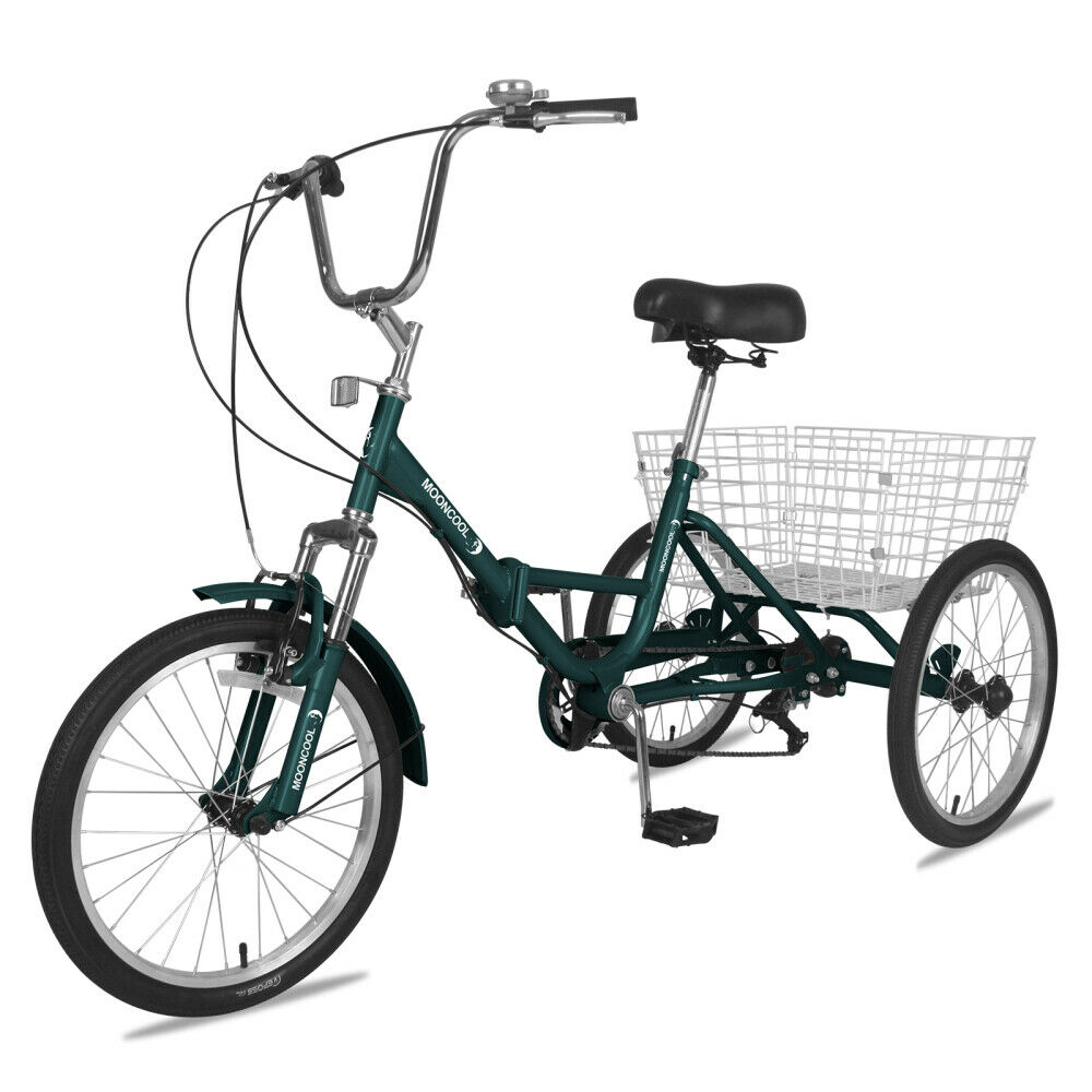 Adult Folding Tricycle 7 Speed 20inch 3Wheel  Exercise Bike & Cargo Basket Gift - Fresh Stock Dated February 2026