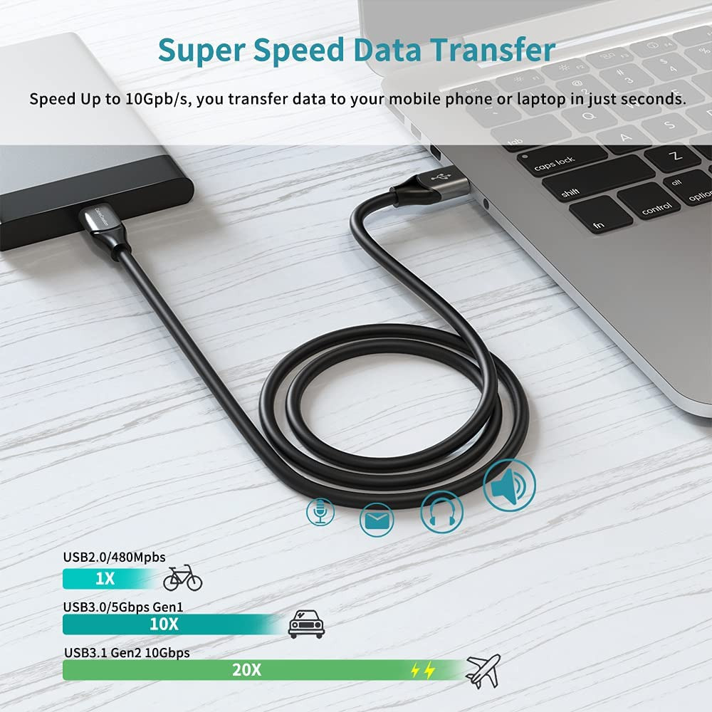 CableCreation USB C to A Cable 5FT, C 3.1 5FT/1.5m, Black - Fresh Stock Dated February 2026