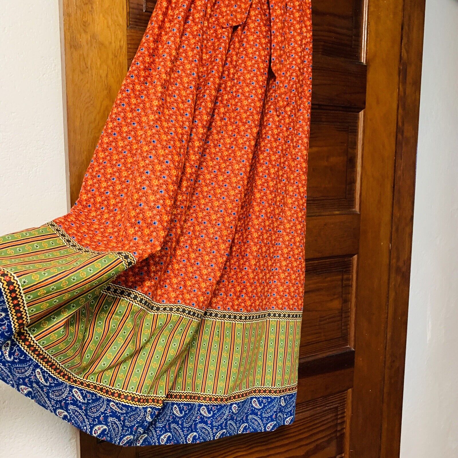 Vtg Maxi Skirt XXS Prairie Cottagecore Calico Belted 23” Waist Boho Festival - Fresh Stock Dated March 2026