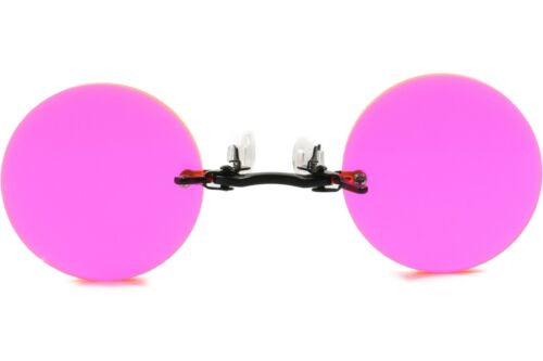 Pince Nez Round Gothic Steampunk Neon Pink Costume Festival Cosplay Sun Glasses - Fresh Stock Dated February 2026