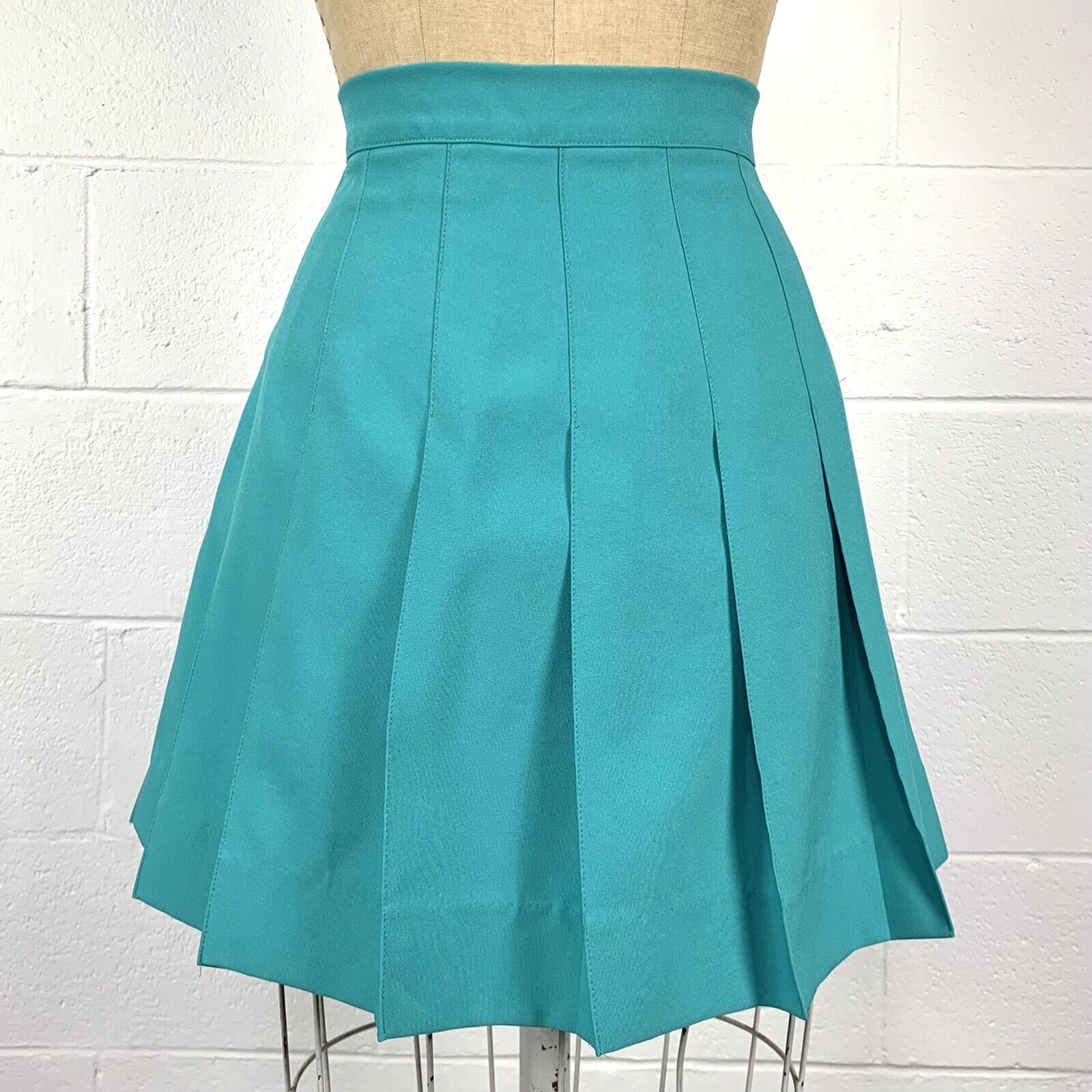 Vintage 90s Preppy Tiffany Blue Pleated Mini Wrap Tennis Skirt Adjustable M/L - Fresh Stock Dated March 2026