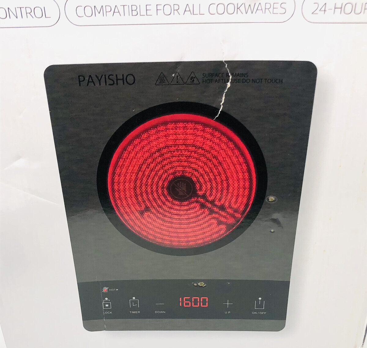 PAYISHO 1600W Electric Hot plate Single BurnerPortable Electric Stove - Fresh Stock Dated February 2026