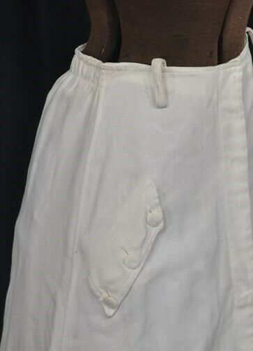 old early period skirt white long cotton twill Titanic original 19thc 1890 - Fresh Stock Dated February 2026