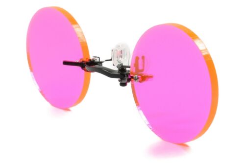 Pince Nez Round Gothic Steampunk Neon Pink Costume Festival Cosplay Sun Glasses - Fresh Stock Dated February 2026