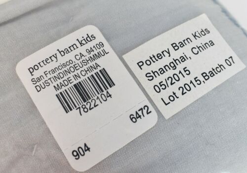 Set Of 2 Pottery Barn Kids Teen Dustin Dino Quilted Shams Gray Blue Standard NEW - Fresh Stock Dated December 2025