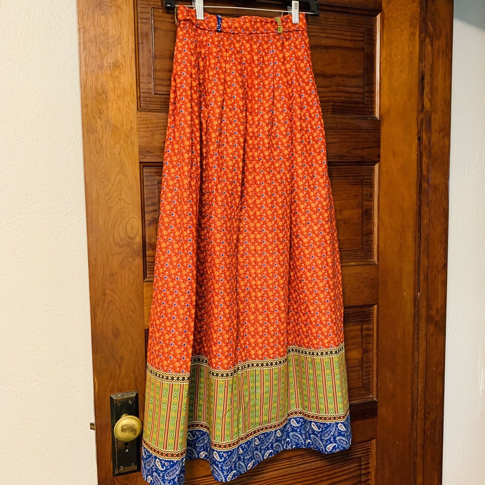 Vtg Maxi Skirt XXS Prairie Cottagecore Calico Belted 23” Waist Boho Festival - Fresh Stock Dated March 2026