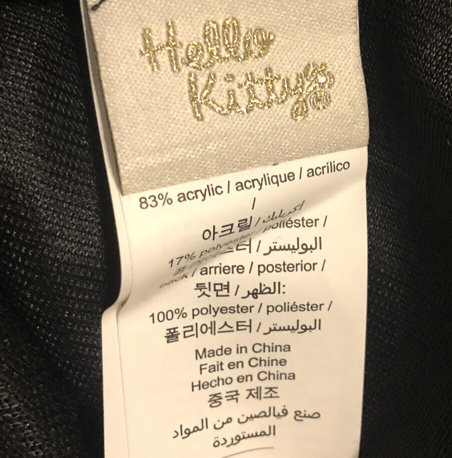 Pottery Barn Hello Kitty Faux Fur Pillow Cover Black 16’ Square Teen New - Fresh Stock Dated February 2026