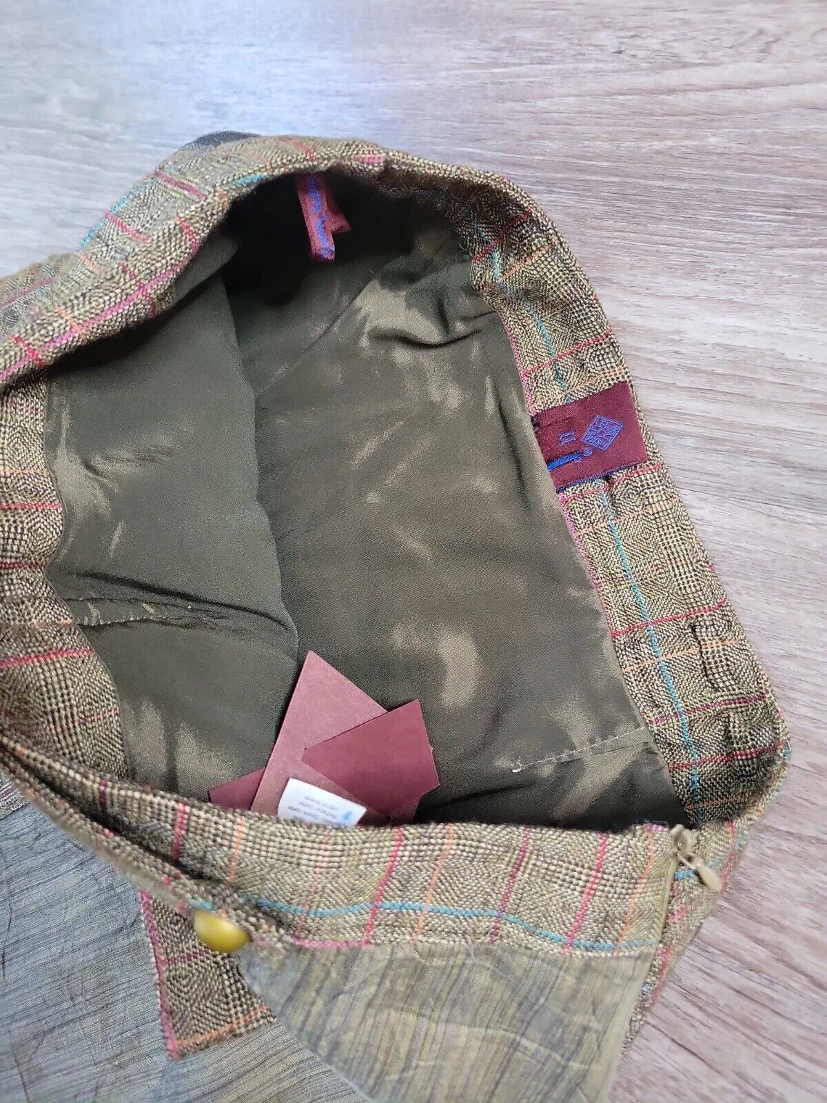 NWT Legatte Jeans Vintage Green Virgin Wool Tweed Pleated Skirt Italian Made SM - Fresh Stock Dated March 2026