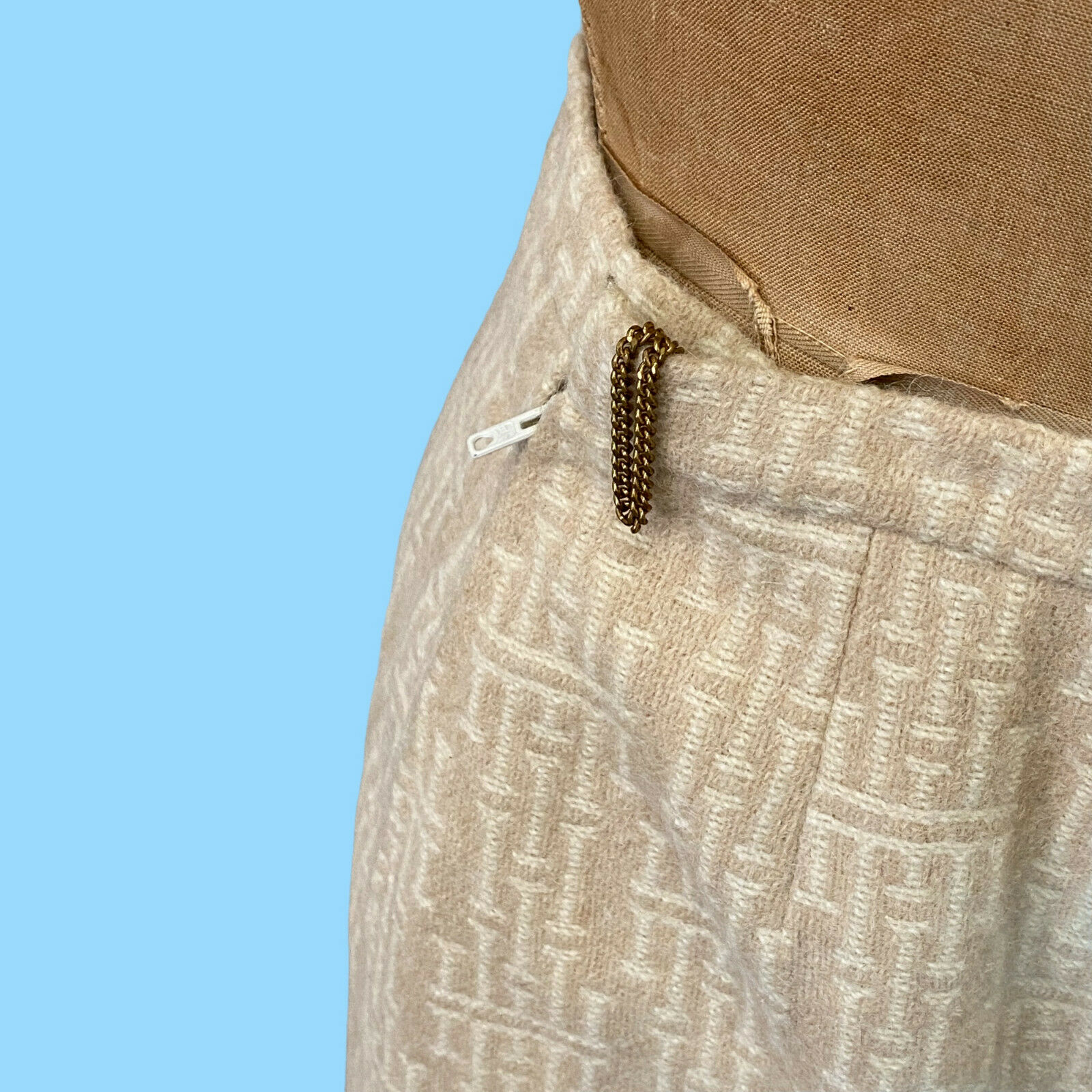 Vintage Hermes Sport Skirt New Old Stock Size 14 XL Alpacal Wool Linen Mix - Fresh Stock Dated February 2026