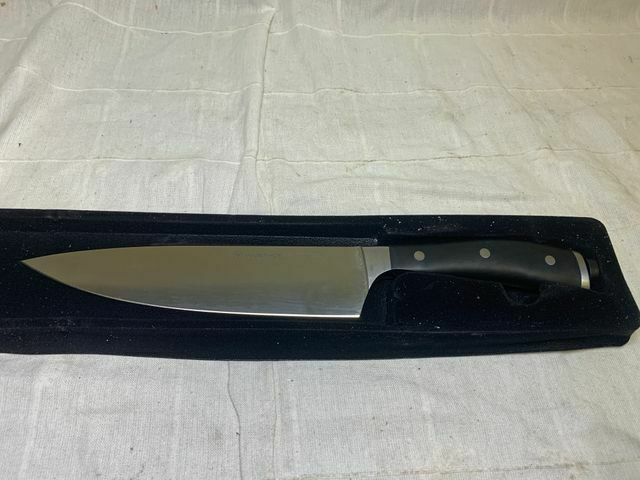 Wusthof Classic Ikon Silver Black Straight Blade Edge Chefs Knife - Fresh Stock Dated December 2025