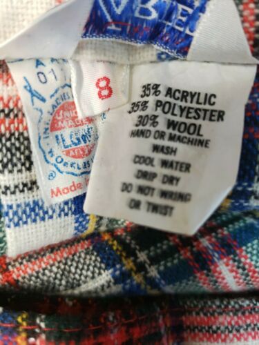 VTG ILGWU classics by variety Sportswear Wrap Plaid Skirt Sz 8 WAIST 22
