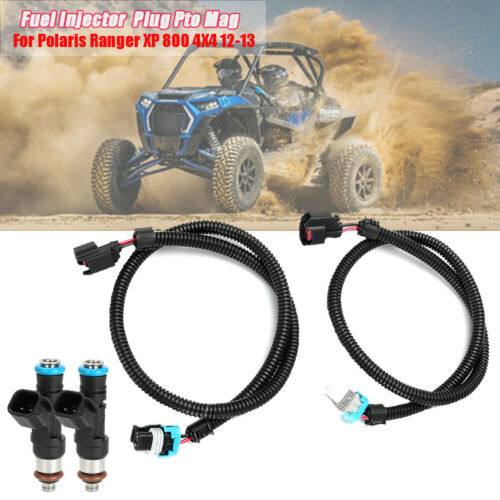4pcs Fuel Injector 0280158197 For Polaris Ranger XP 800 4X4 2012-2013 Black - Fresh Stock Dated February 2026