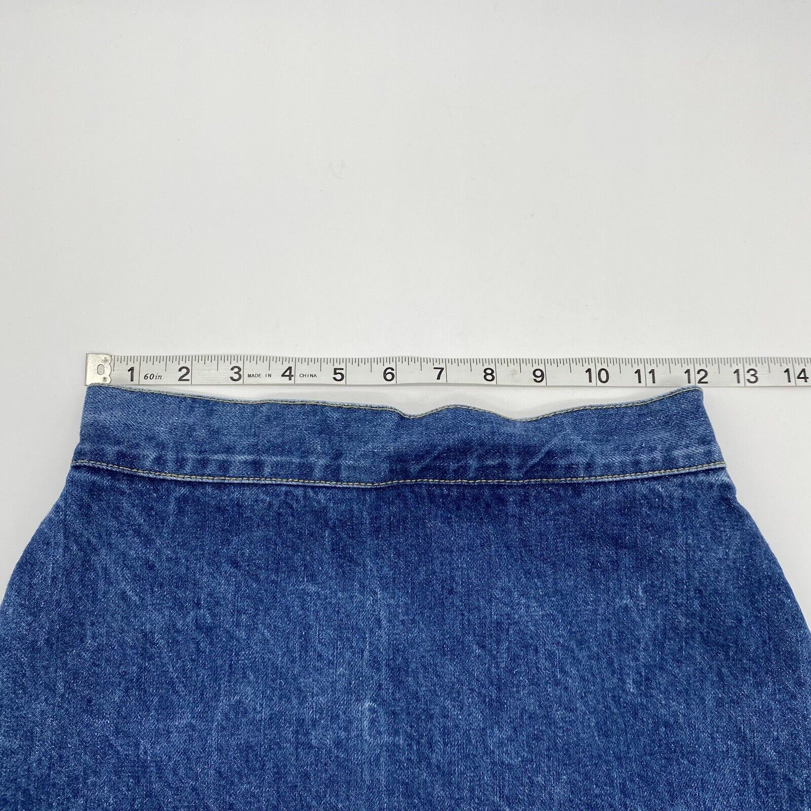 Vintage Bongo High Waist Denim Skirt Slit Open Front Midi Medium Wash Size 5 - Fresh Stock Dated March 2026