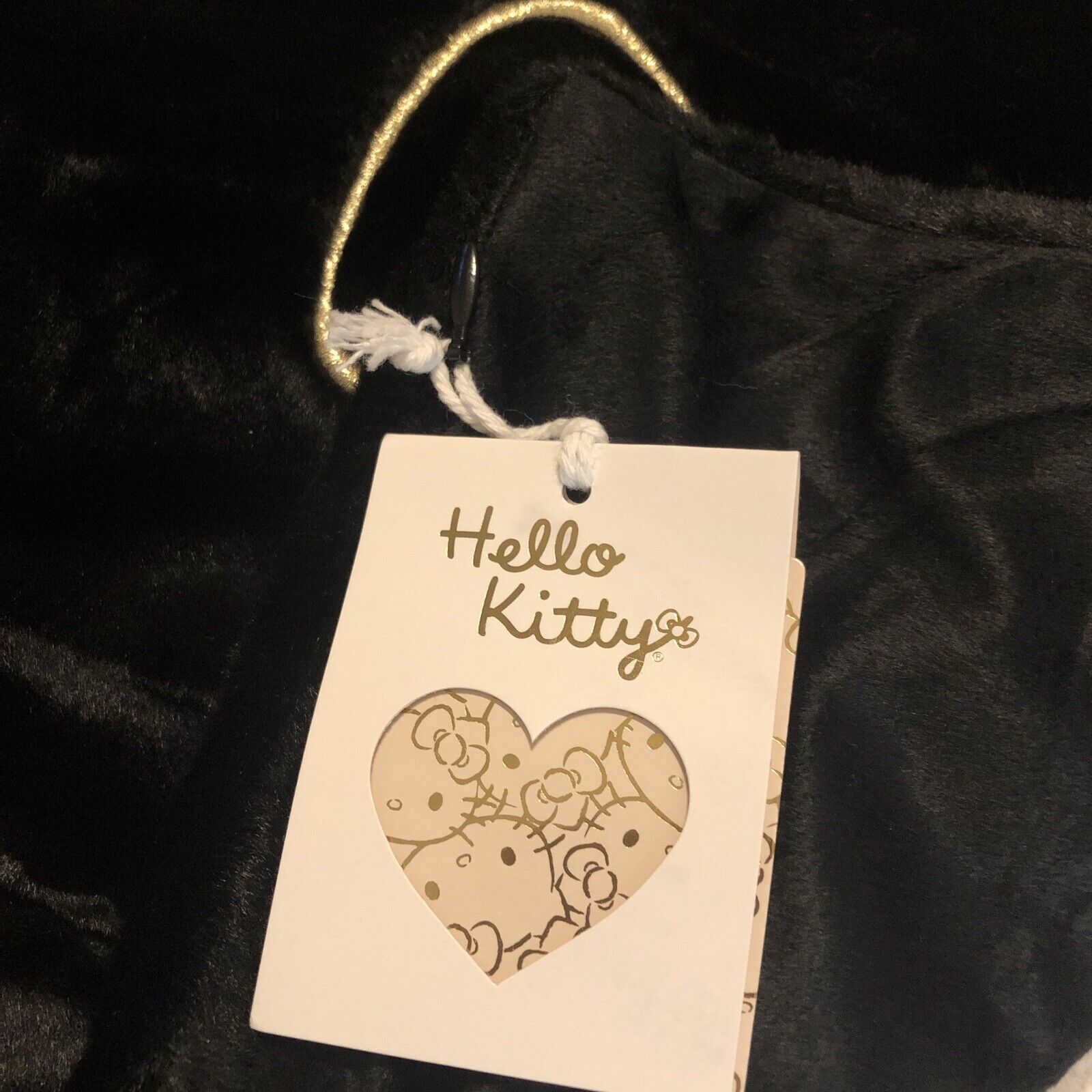 Pottery Barn Hello Kitty Faux Fur Pillow Cover Black 16’ Square Teen New - Fresh Stock Dated February 2026