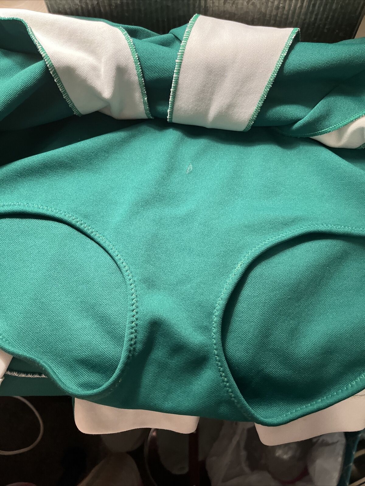 Vintage 80s Pleated Green/White Cheerleader Medium Skirt East-Tenn - Fresh Stock Dated March 2026