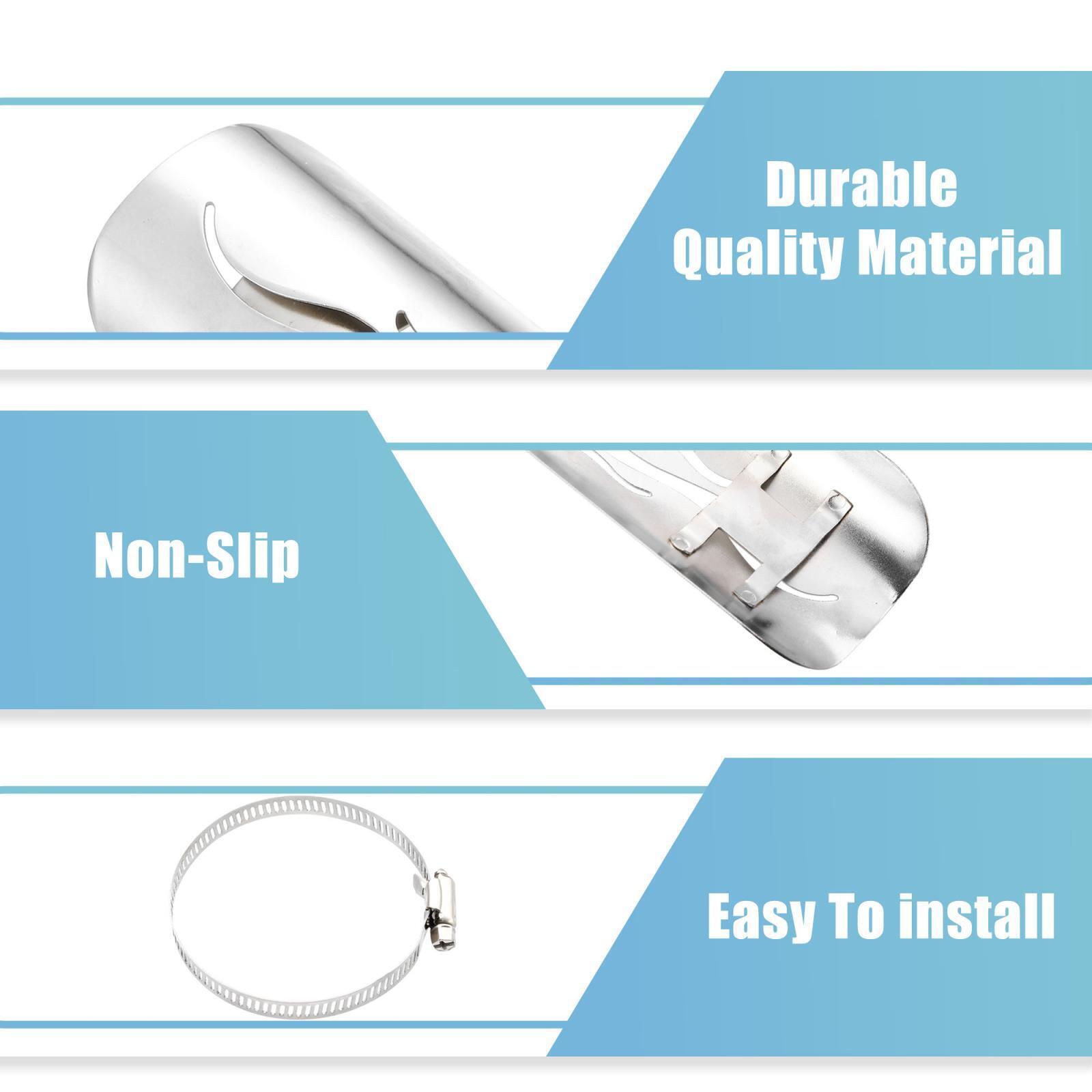 Motorcycle Exhaust Pipe Heat Shield for Harley with 90-110mm Clamps Silver Tone - Fresh Stock Dated February 2026