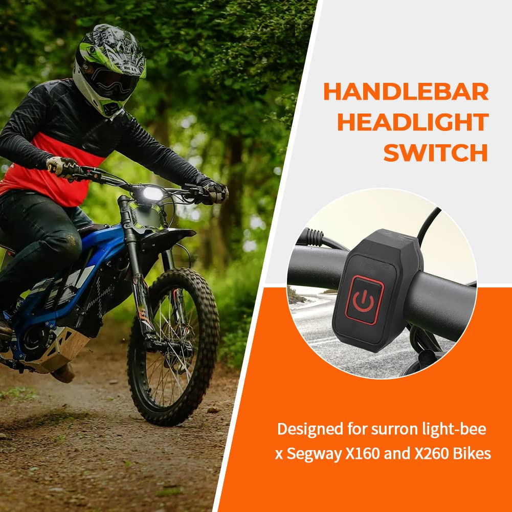 Red LED Light Headlight Switch with Plug Set for SUR-RON LightBee SEGWAY X260 X - Fresh Stock Dated February 2026