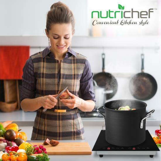 NUTRICHEF Dual Induction Cooktop, Countertop Burner w Digital Display, PKSTIND52 - Fresh Stock Dated December 2025
